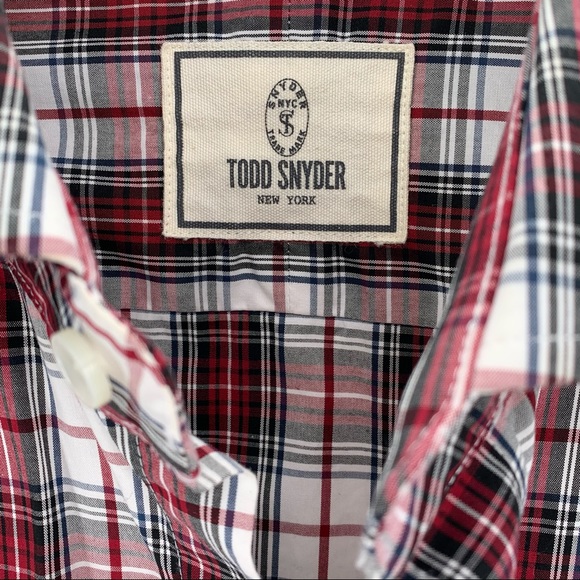 Todd Snyder Mens Plaid Shirt 16.5 32/33 buttons - Picture 2 of 11